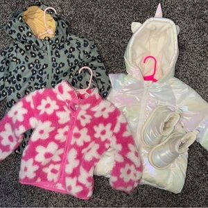 Toddler Winter Jacket and Boots Bundle 2T